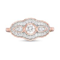 0.45 CT. T.W. Diamond Scallop Frame Engagement Ring in 10K Rose Gold|Peoples Jewellers