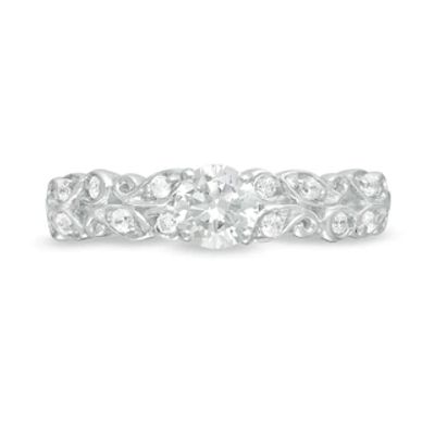 0.29 CT. T.W. Diamond Paisley Engagement Ring in 10K White Gold|Peoples Jewellers