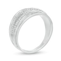 0.146 CT. T.W. Diamond Criss-Cross Concave Ring in 10K Gold|Peoples Jewellers