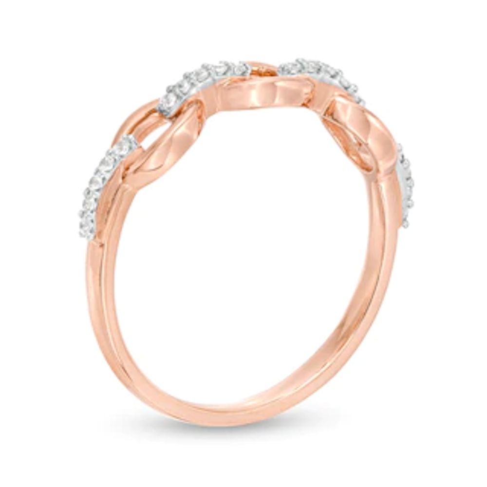 0.086 CT. T.W. Diamond Oval Link Band in 10K Rose Gold|Peoples Jewellers