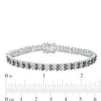 0.50 CT. T.W. Black Diamond Two Row Tennis Bracelet in Sterling Silver and Black Rhodium - 7.25"|Peoples Jewellers