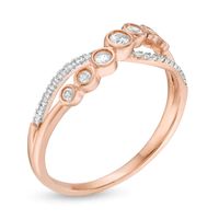 0.23 CT. T.W. Diamond Crossover Ring in 10K Rose Gold|Peoples Jewellers