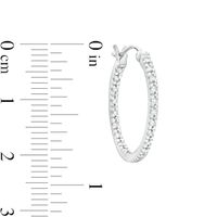 0.25 CT. T.W. Diamond Inside-Out Hoop Earrings in Sterling Silver|Peoples Jewellers