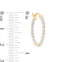 0.25 CT. T.W. Diamond Inside-Out Hoop Earrings in Sterling Silver with 10K Gold Plate|Peoples Jewellers