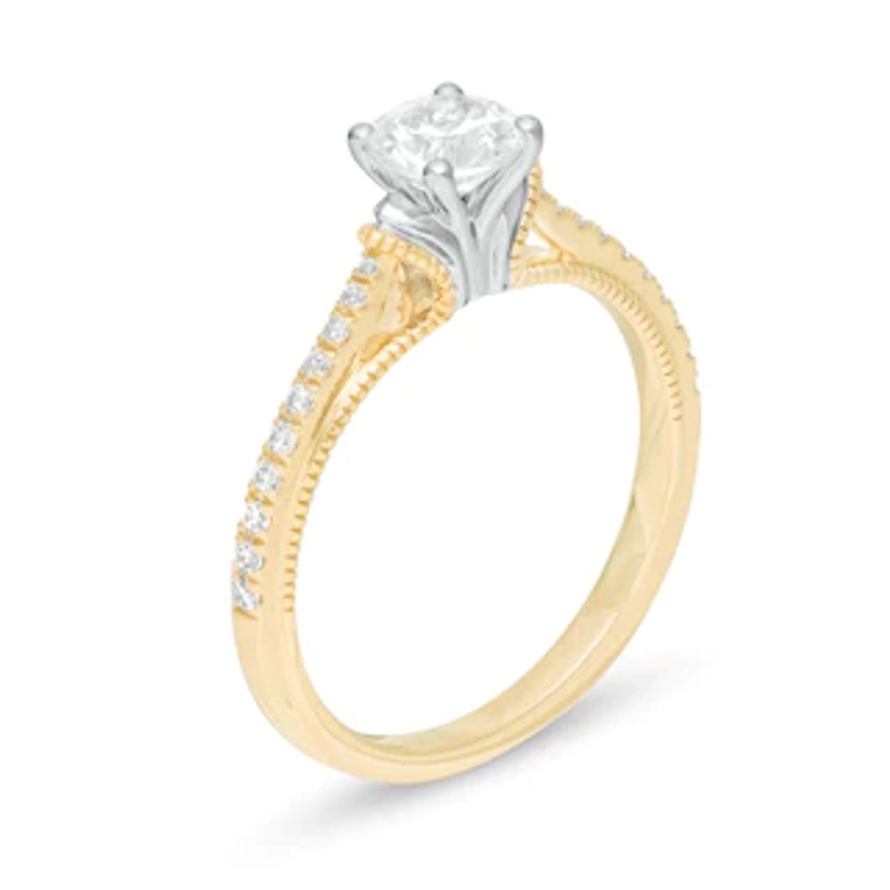 0.80 CT. T.W. Certified Canadian Diamond Vintage-Style Engagement Ring in 14K Two-Tone Gold (I/I2)|Peoples Jewellers