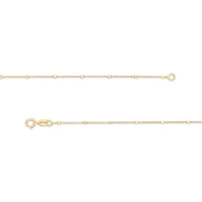 Made in Italy 025 Gauge Rolo Chain Cube Station Necklace in 14K Gold - 18"|Peoples Jewellers