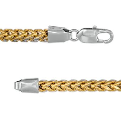 Men's 5.0mm Solid Franco Snake Chain Necklace and Bracelet Set in Stainless Steel and Yellow IP - 24"|Peoples Jewellers