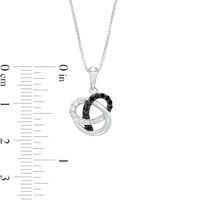 0.21 CT. T.W. Enhanced Black and White Diamond Pretzel Knot Pendant in Sterling Silver|Peoples Jewellers