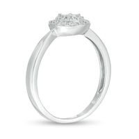 0.145 CT. T.W. Diamond Double Frame Promise Ring in Sterling Silver|Peoples Jewellers