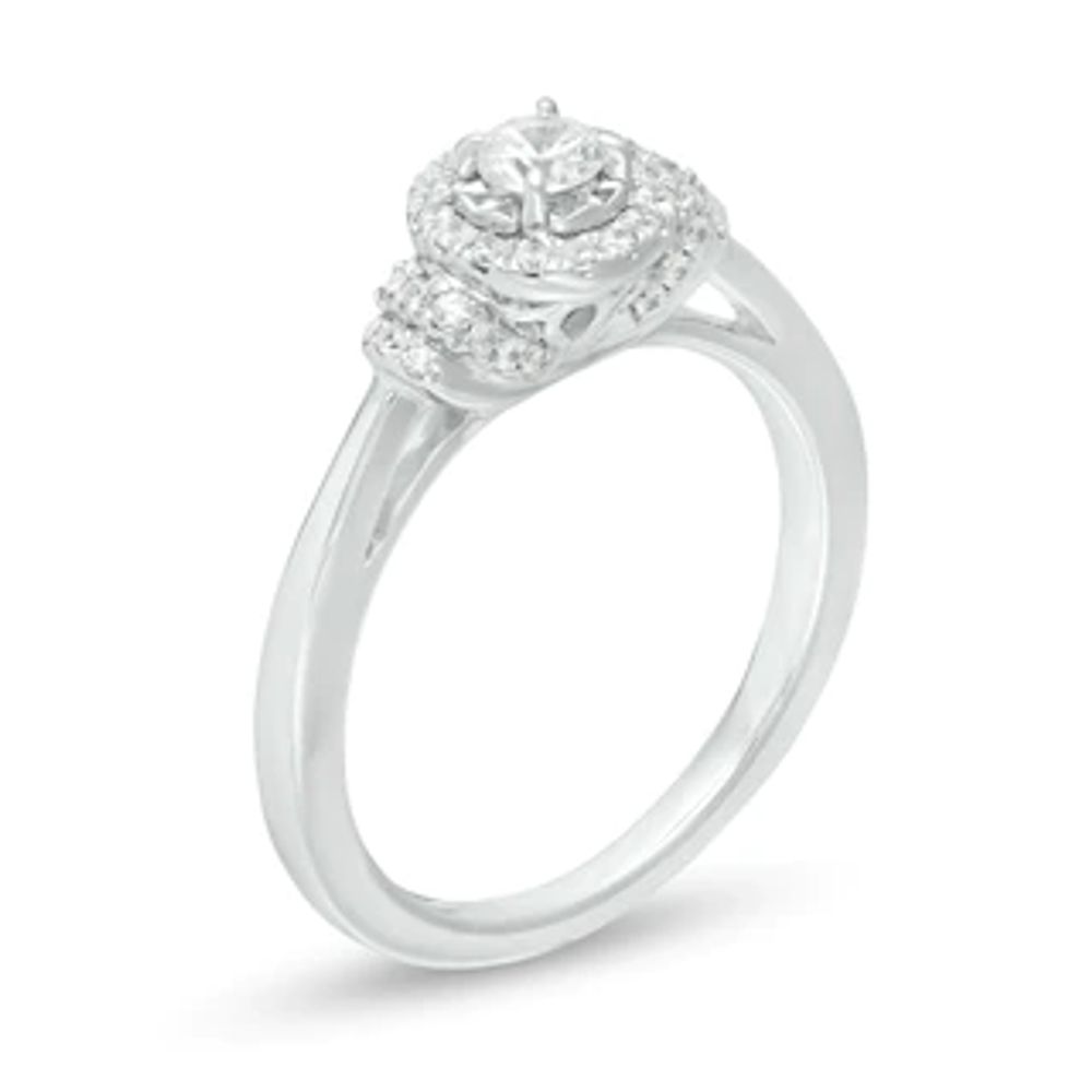 0.40 CT. T.W. Diamond Frame Engagement Ring in 10K White Gold|Peoples Jewellers