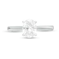 1.00 CT. Certified Oval Diamond Solitaire Engagement Ring in 14K White Gold (K/I3)|Peoples Jewellers