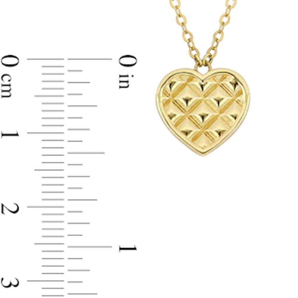 Quilted Heart Necklace in 10K Gold - 17"|Peoples Jewellers