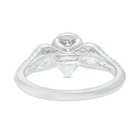 1.10 CT. T.W. Pear-Shaped Diamond Past Present Future® Frame Bridal Set in 14K White Gold|Peoples Jewellers