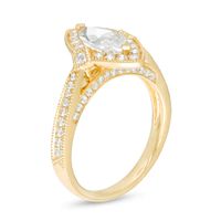 0.95 CT. T.W. Marquise Diamond Frame Vintage-Style Engagement Ring in 14K Gold|Peoples Jewellers