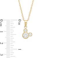 Child's 5.5mm Cubic Zirconia ©Disney Tilted Mickey Mouse Pendant in 10K Gold - 13"|Peoples Jewellers