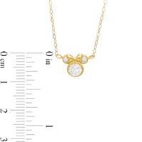Child's 5.5mm Cubic Zirconia ©Disney Minnie Mouse Necklace in 10K Gold - 13"|Peoples Jewellers