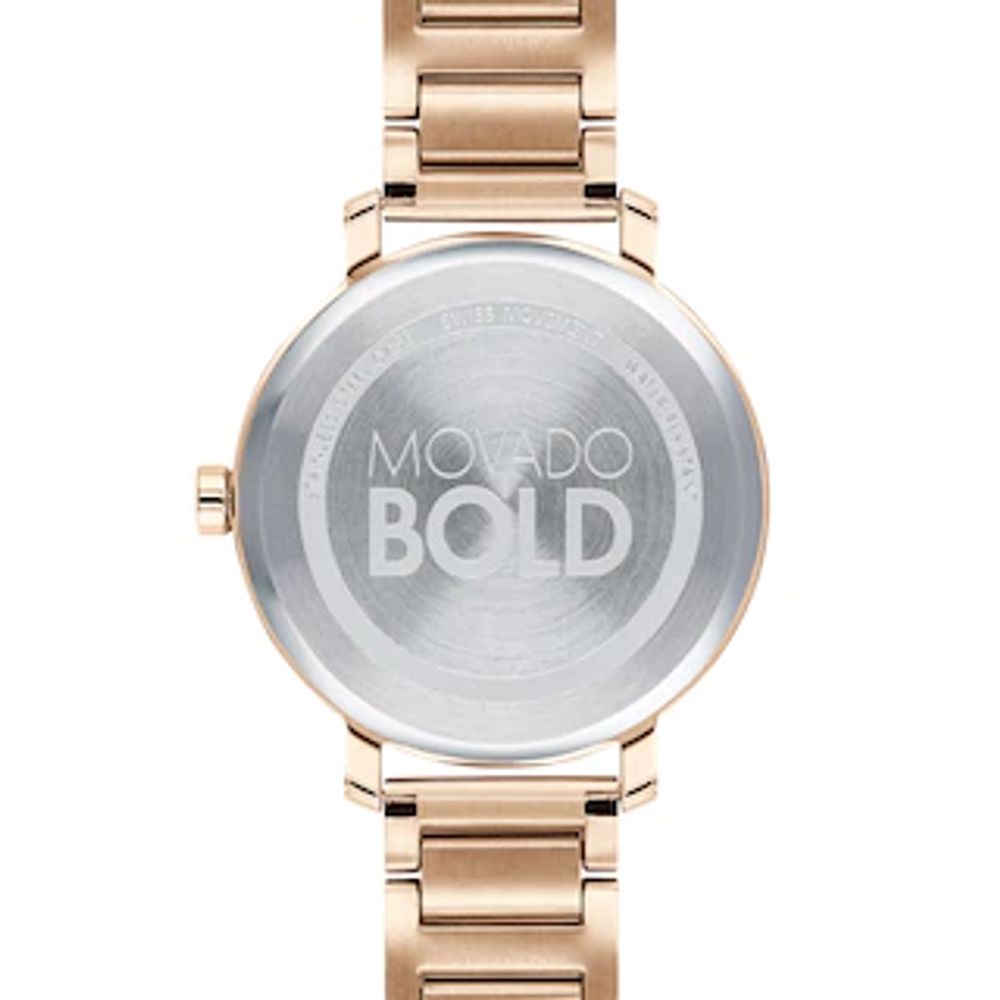 Ladies' Movado Bold® Evolution Crystal Accent Rose-Tone Watch (Model: 3600650)|Peoples Jewellers