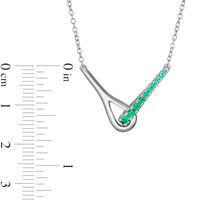 Love + Be Loved Lab-Created Emerald Loop Necklace in Sterling Silver|Peoples Jewellers