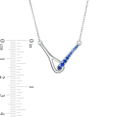 Love + Be Loved Lab-Created Sapphire Loop Necklace in Sterling Silver|Peoples Jewellers
