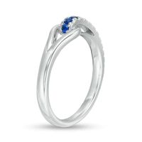 Love + Be Loved Lab-Created Sapphire Heart Loop Ring in Sterling Silver|Peoples Jewellers