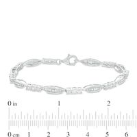 0.37 CT. T.W. Diamond Alternating Marquise Link Bracelet in Sterling Silver - 7.5"|Peoples Jewellers