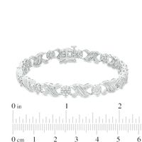 0.45 CT. T.W. Diamond "XO" Link Bracelet in Sterling Silver - 7.25"|Peoples Jewellers