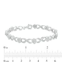 0.23 CT. T.W. Composite Diamond Alternating Infinity Link Bracelet in Sterling Silver - 7.5"|Peoples Jewellers