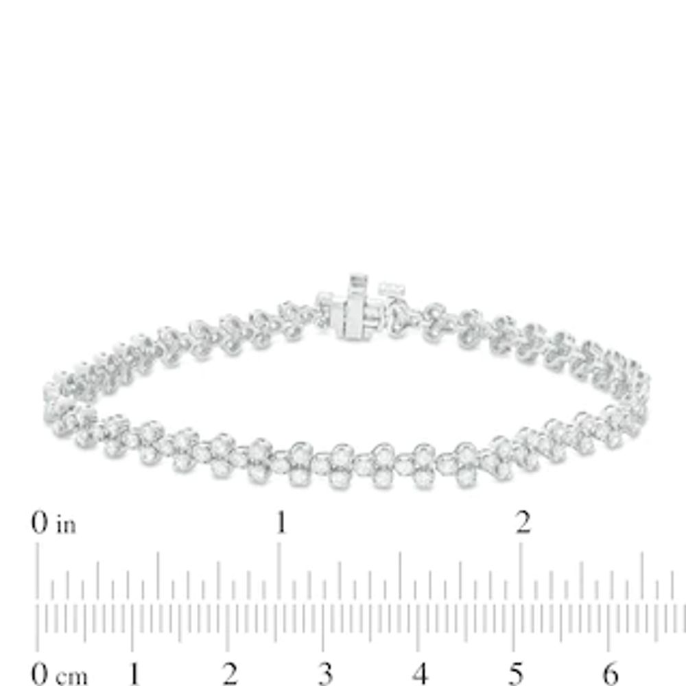 1.95 CT. T.W. Diamond Trios Tennis Bracelet in Sterling Silver - 7.25"|Peoples Jewellers