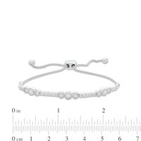 0.145 CT. T.W. Diamond Alternating Bolo Bracelet in Sterling Silver - 9.5"|Peoples Jewellers