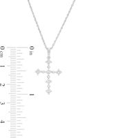 Diamond Accent Alternating Large and Small Cross Pendant in Sterling Silver|Peoples Jewellers