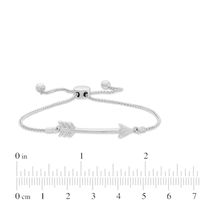 0.04 CT. T.W. Diamond Arrow Bolo Bracelet in Sterling Silver - 9.5"|Peoples Jewellers