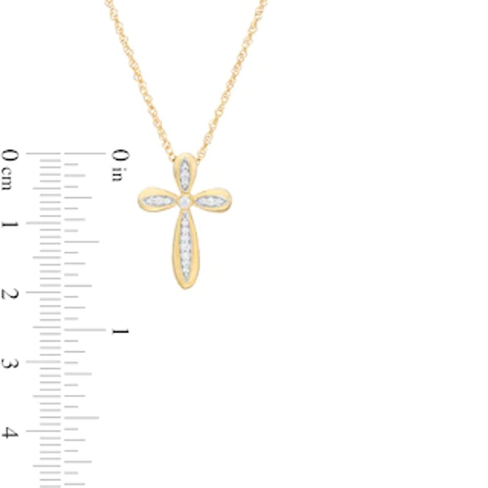 0.085 CT. T.W. Diamond Cross Pendant in 10K Gold|Peoples Jewellers