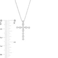 0.115 CT. T.W. Diamond Vintage-Style Cross Pendant in Sterling Silver|Peoples Jewellers