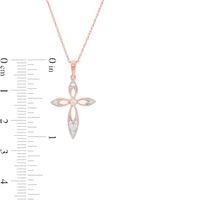 0.065 CT. T.W. Diamond Cross Pendant in 10K Rose Gold|Peoples Jewellers