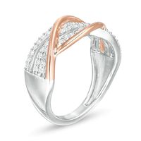 0.33 CT. T.W. Diamond Multi-Row Crossover Ring in 10K Two-Tone Gold|Peoples Jewellers