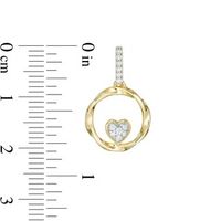 0.145 CT. T.W. Composite Diamond Heart in Twisted Circle Drop Earrings in 10K Gold|Peoples Jewellers