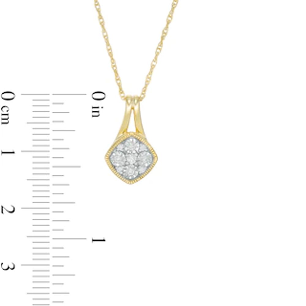 0.085 CT. T.W. Composite Diamond Vintage-Style Pendant in 10K Gold|Peoples Jewellers