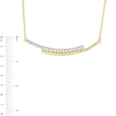 0.145 CT. T.W. Diamond Double Row V Necklace in Sterling Silver - 16.5