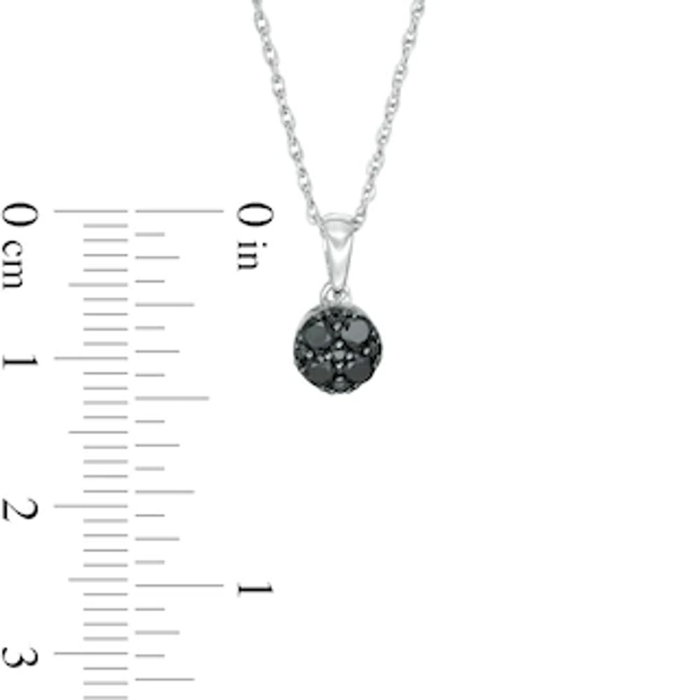 0.23 CT. T.W. Enhanced Black Composite Diamond Circle Pendant in 10K White Gold|Peoples Jewellers