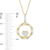 0.115 CT. T.W. Composite Diamond Heart-Shaped Twist Circle Pendant in 10K Gold|Peoples Jewellers