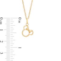 Child's ©Disney Minnie Mouse Tilted Silhouette Pendant in 10K Gold - 13"|Peoples Jewellers