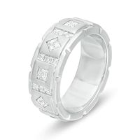 Men's 1.60 CT. T.W. Square-Cut Diamond Geometric Wedding Band in 10K White Gold|Peoples Jewellers