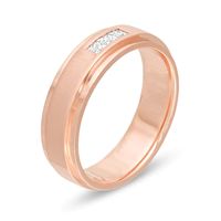 Men's 0.25 CT. T.W. Square-Cut Diamond Wedding Band in 10K Rose Gold|Peoples Jewellers