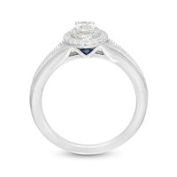 Vera Wang Love Collection 0.37 CT. T.W. Oval Diamond Vintage-Style Engagement Ring in 14K White Gold|Peoples Jewellers