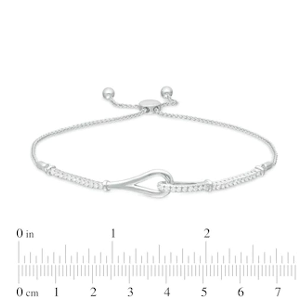 Love + Be Loved 0.50 CT. T.W. Diamond Loop Bolo Bracelet in 10K White Gold - 9.0"|Peoples Jewellers
