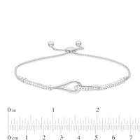 Love + Be Loved 0.50 CT. T.W. Diamond Loop Bolo Bracelet in 10K White Gold - 9.0"|Peoples Jewellers
