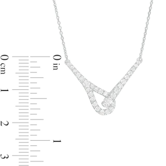 Love + Be Loved 0.50 CT. T.W. Diamond Loop Necklace in 10K White Gold|Peoples Jewellers