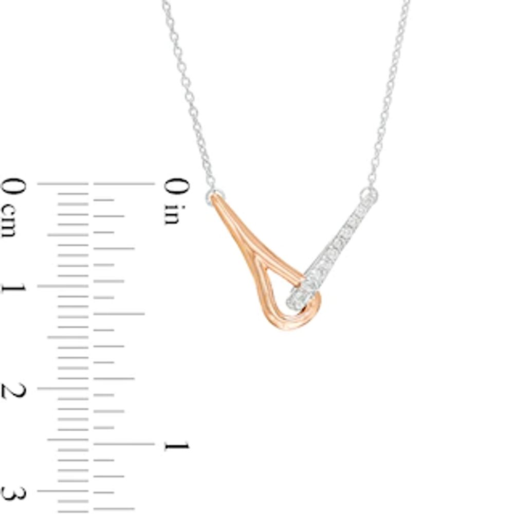 Love + Be Loved 0.10 CT. T.W. Diamond Loop Necklace in 10K Two-Tone Gold|Peoples Jewellers