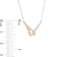 Love + Be Loved 0.10 CT. T.W. Diamond Loop Necklace in 10K Two-Tone Gold|Peoples Jewellers