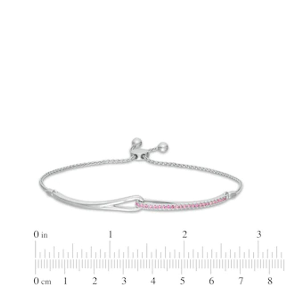 Love + Be Loved Lab-Created Sapphire Loop Bolo Bracelet in Sterling Silver